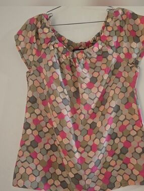 Banana Republic Geo Print Cap Sleeve Top